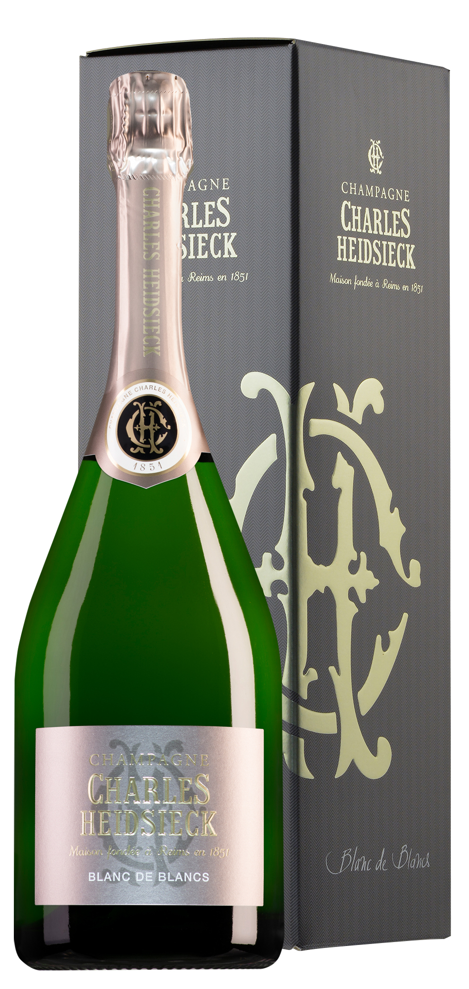 Charles Heidsieck Champagne Blanc de Blancs in geschenkdoos met 2 wijnglazen